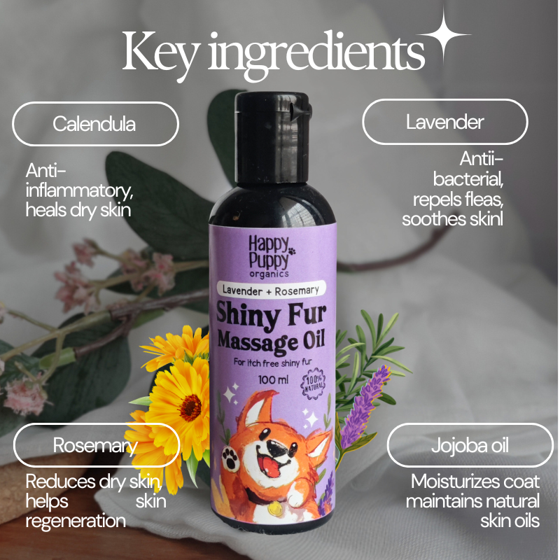 Happy Puppy Organics Shiny Fur Spa Oil for Dogs - 100ml