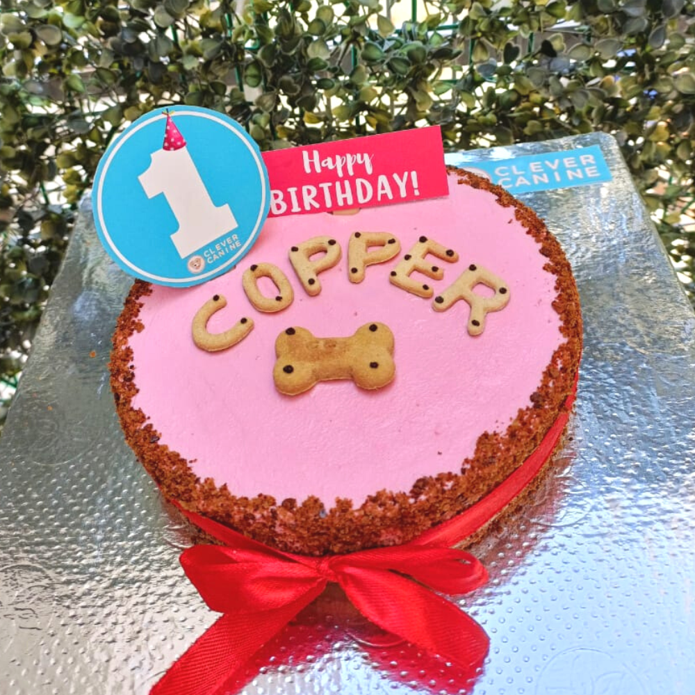 Clever Canine Customised Barkday Cake for Dogs Round Shape 500g