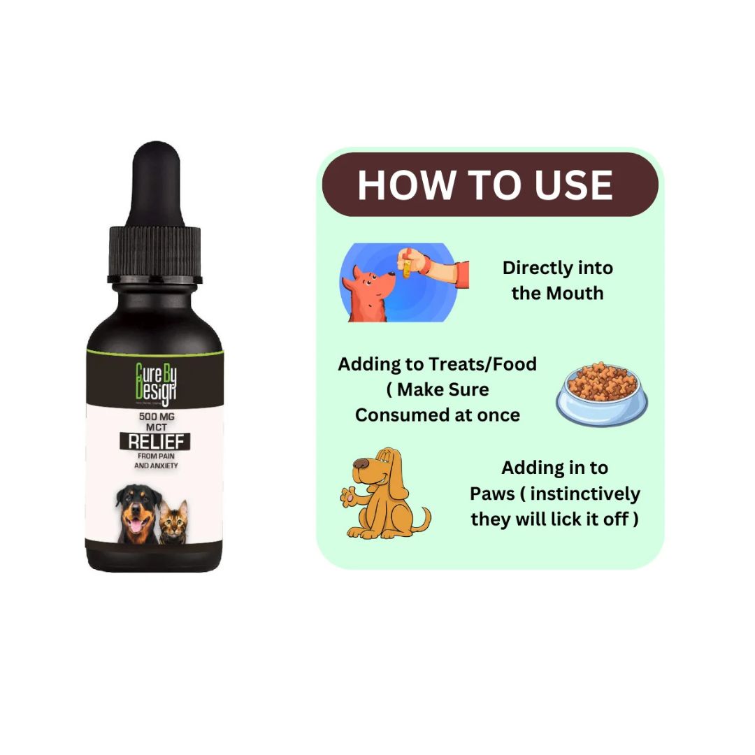 Cure By Design Relief CBD MCT for Dogs and Cats - 500mg