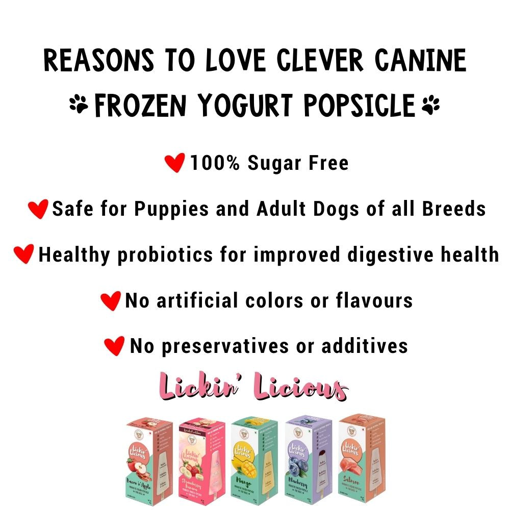 Clever Canine Frozen Yogurt for Dogs - Bacon 'n' Apple - Pack of 1