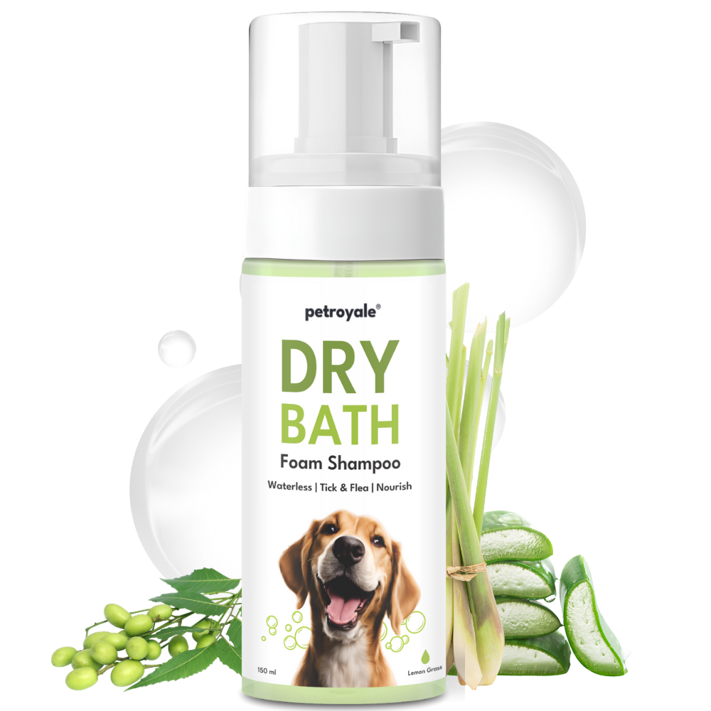 Petroyale Dry Bath Foam Shampoo for Dogs