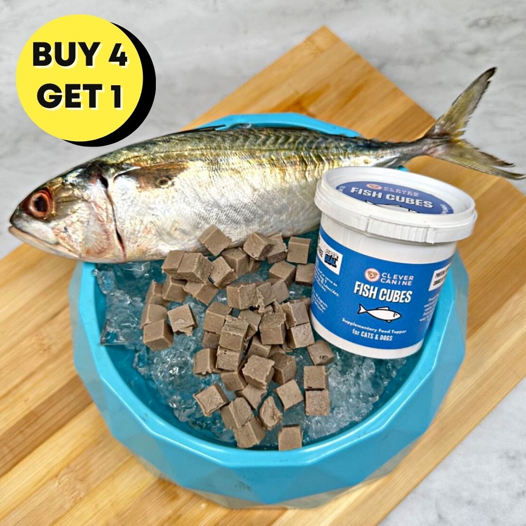 Clever Canine Mackerel Fish Cubes for Dogs and Cats Food Topper