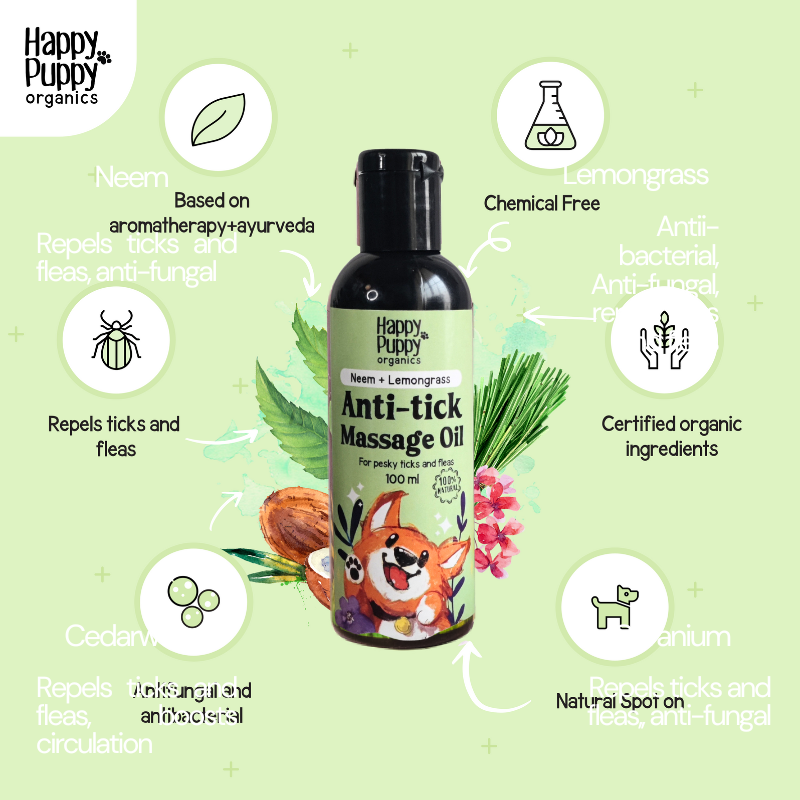 Happy Puppy Organics Anti-Tick Spa Oil for Dogs - 100ml