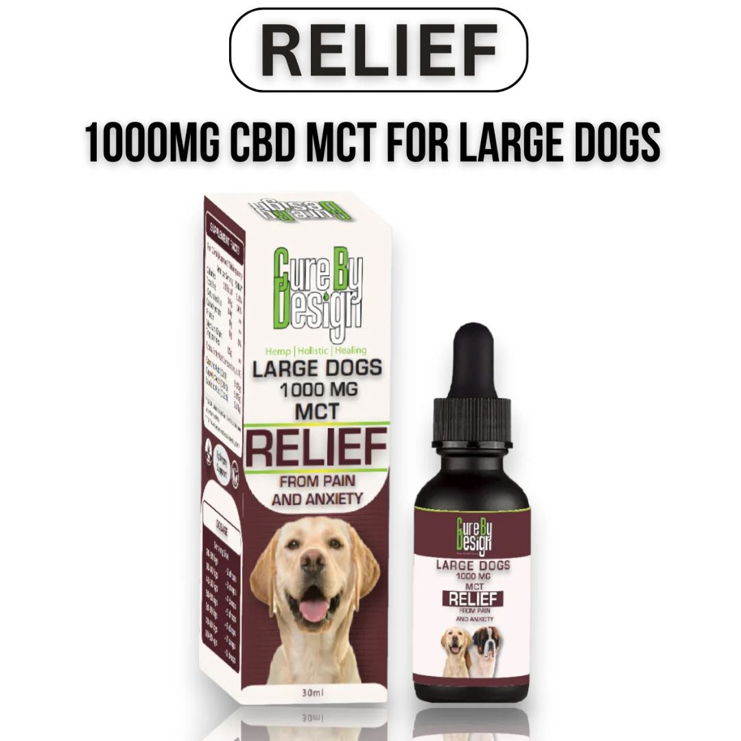 Cure By Design Relief CBD MCT for Large Dogs - 1000mg