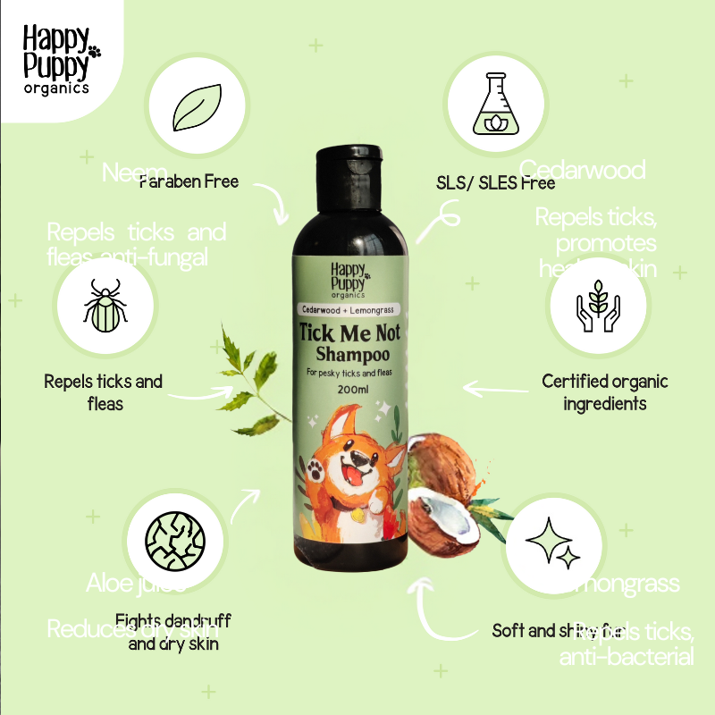 Happy Puppy Organics Tick Me Not Shampoo for Dogs