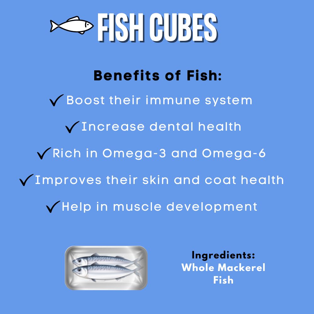 Clever Canine Fish Cubes for Dogs and Cats - Meal Topper & Training Treats - 70g