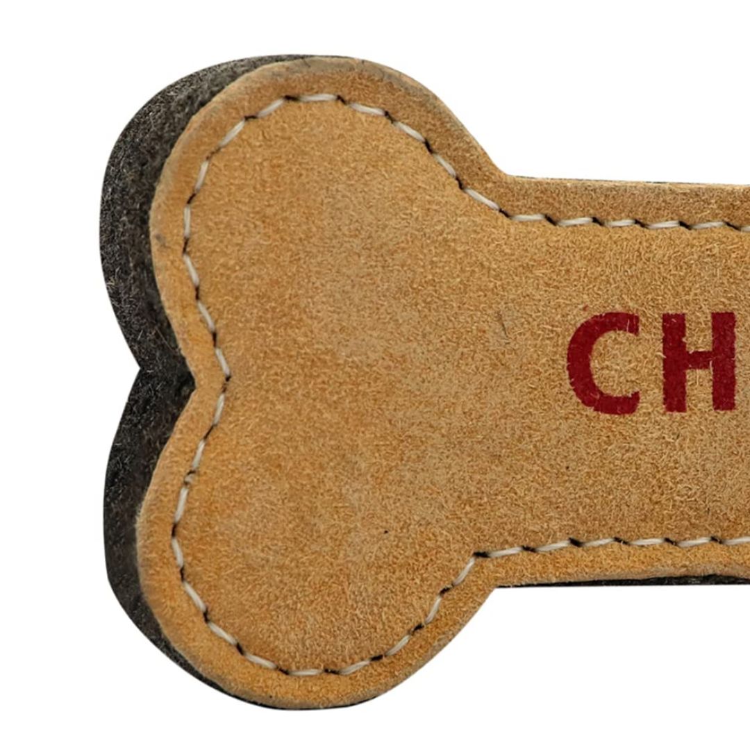 Pawourri Bone Shaped Suede Leather Chew Toy for Dogs
