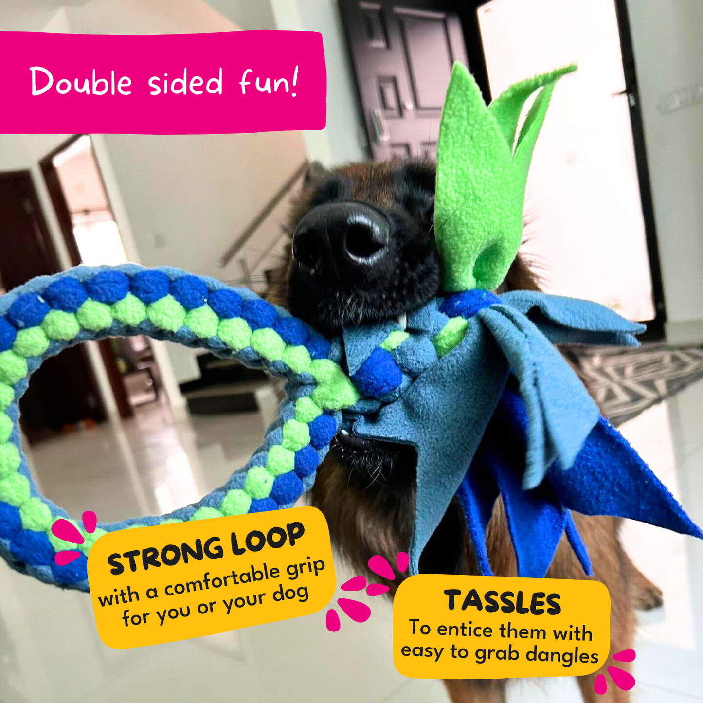 For The Love Of Dog Tug Toy for Dogs Tug O'Loop