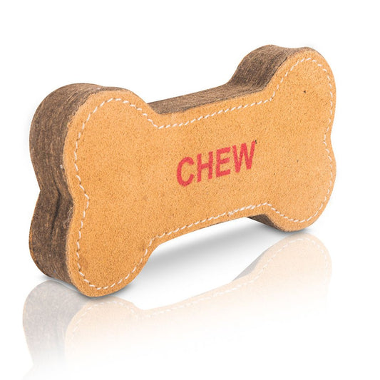 Pawourri Bone Shaped Suede Leather Chew Toy for Dogs