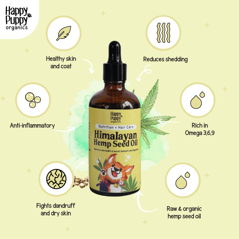 Happy Puppy Organics Hemp Seed Oil for Dogs - 100ml