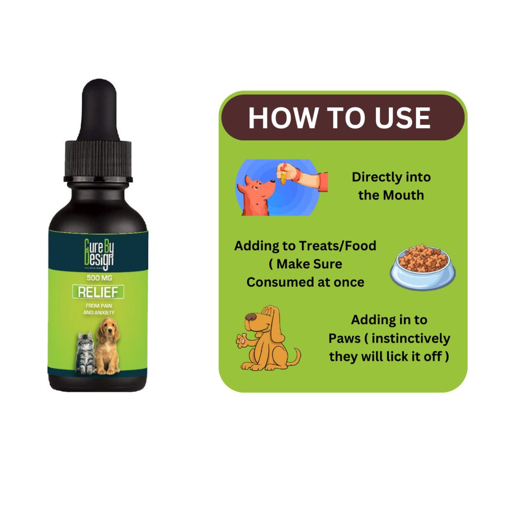 Cure By Design Relief CBD Oil for Dogs and Cats - 500mg