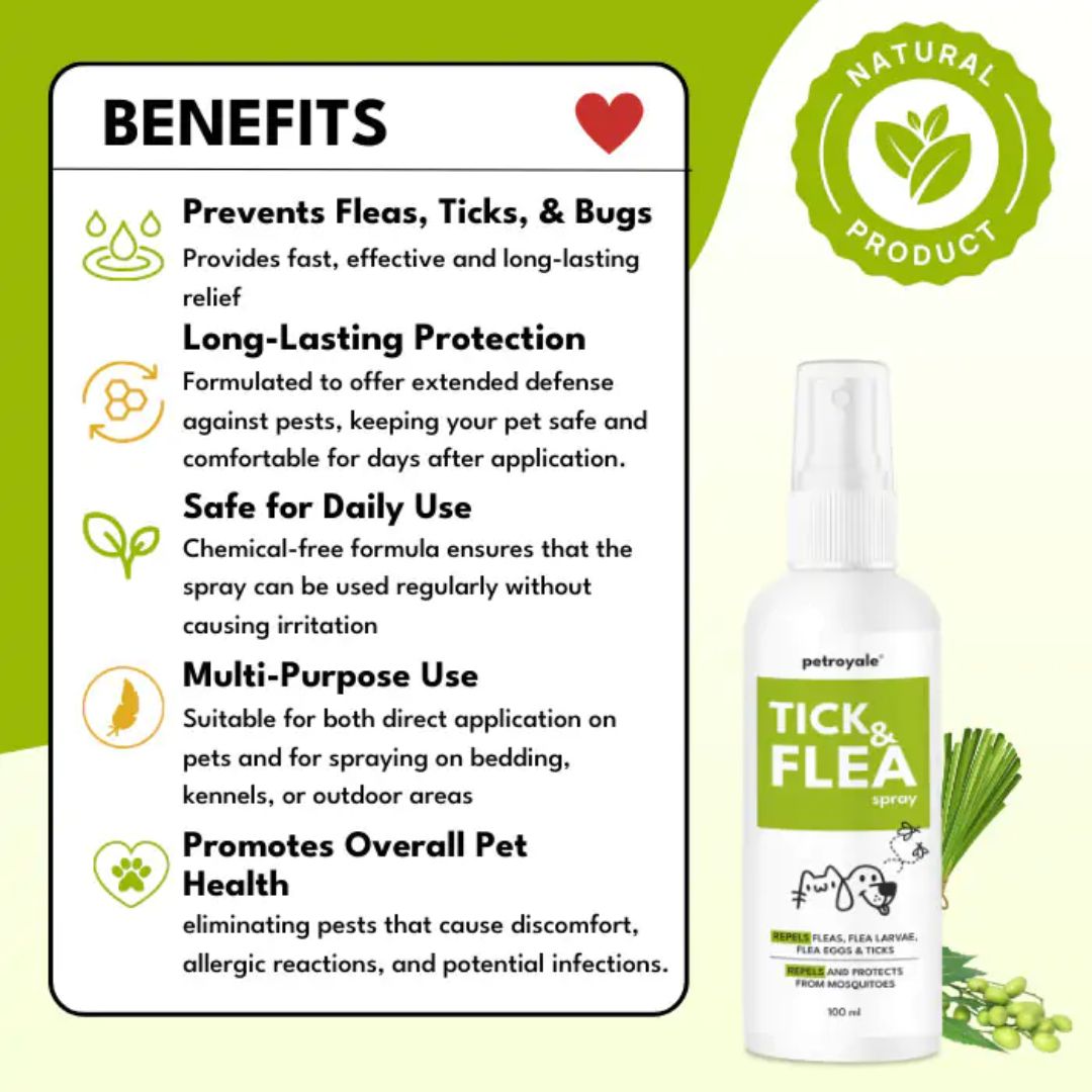 Petroyale Tick & Flea Spray for Dogs and Cats - 100ml