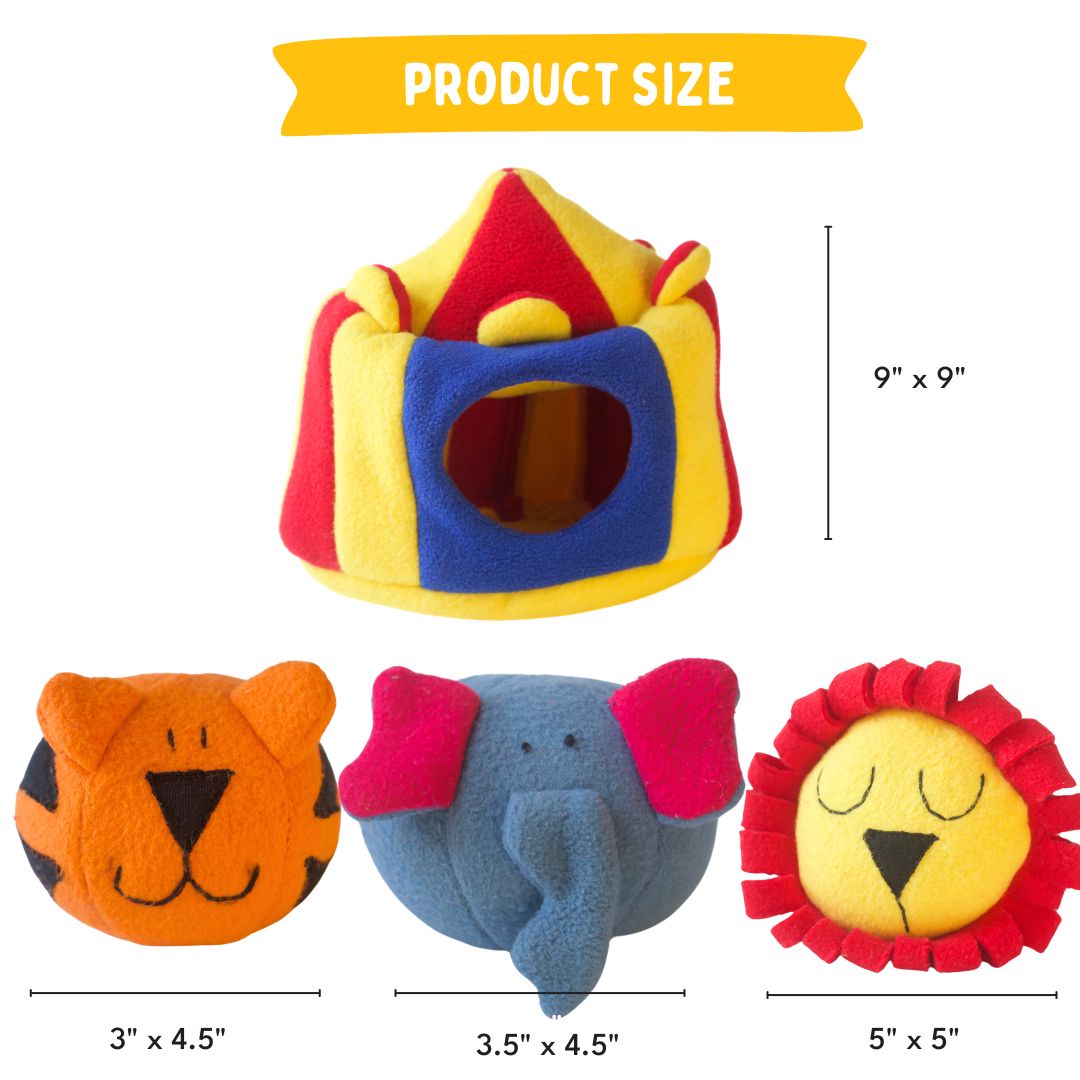 For The Love Of Dog Enrichment Toy for Dogs Hide & Seek Squeaky Circus