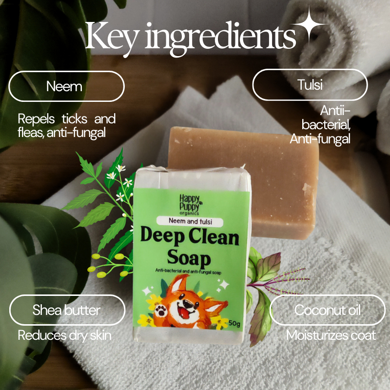 Happy Puppy Organics Neem and Tulsi Soap for Dogs