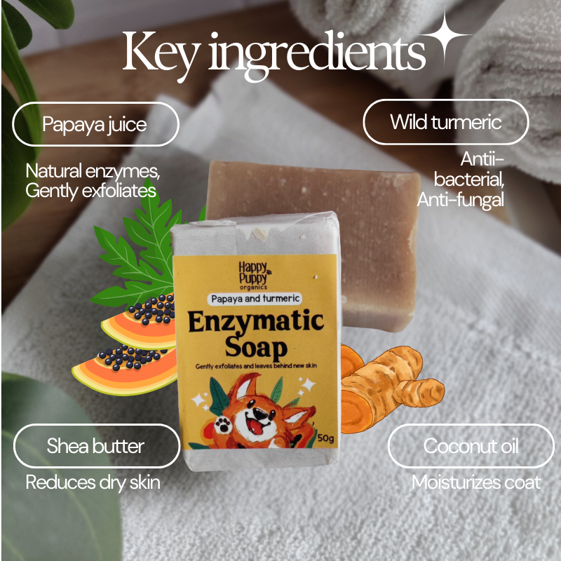 Happy Puppy Organics Papaya and Turmeric Soap for Dogs
