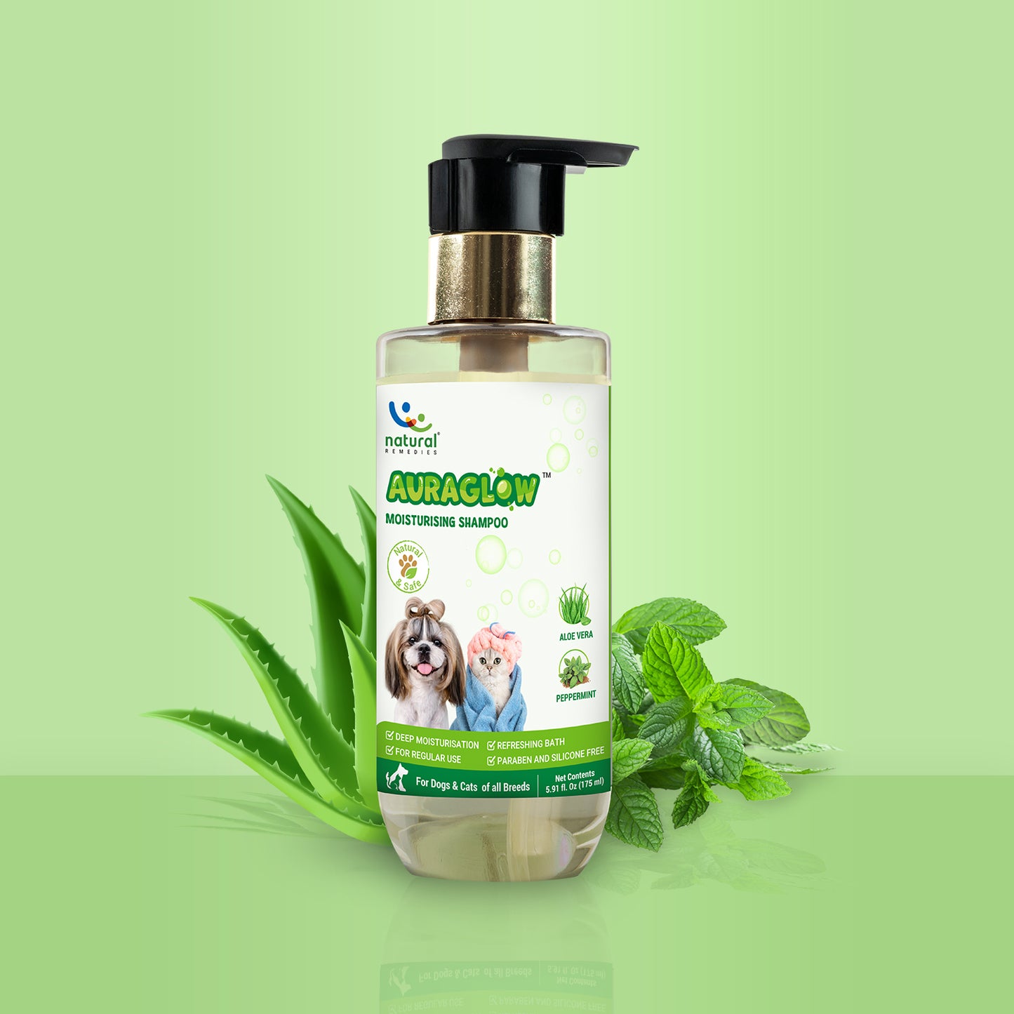 Pet Natural Remedies Auraglow Moisturizing Shampoo For Dogs and Cats