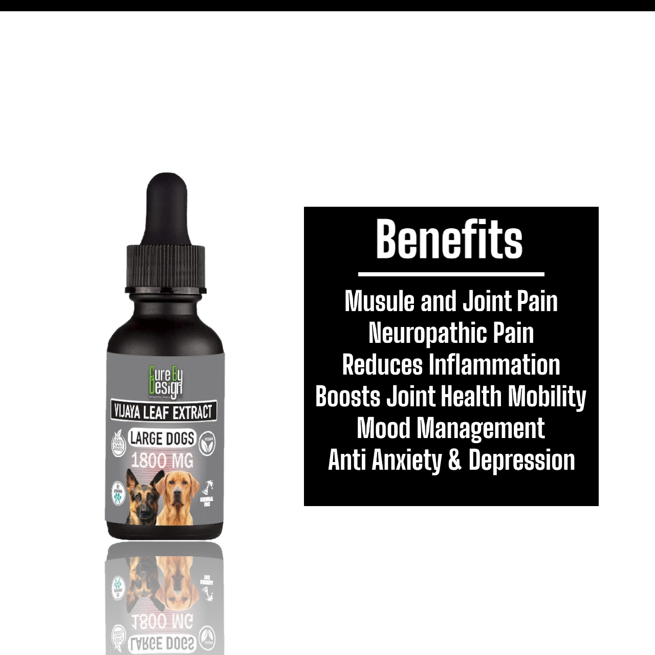 Cure By Design Vijaya For Large Dogs - Full Spectrum CBD - 1800mg