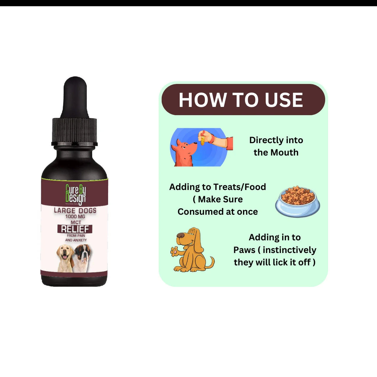 Cure By Design Relief CBD MCT for Large Dogs - 1000mg