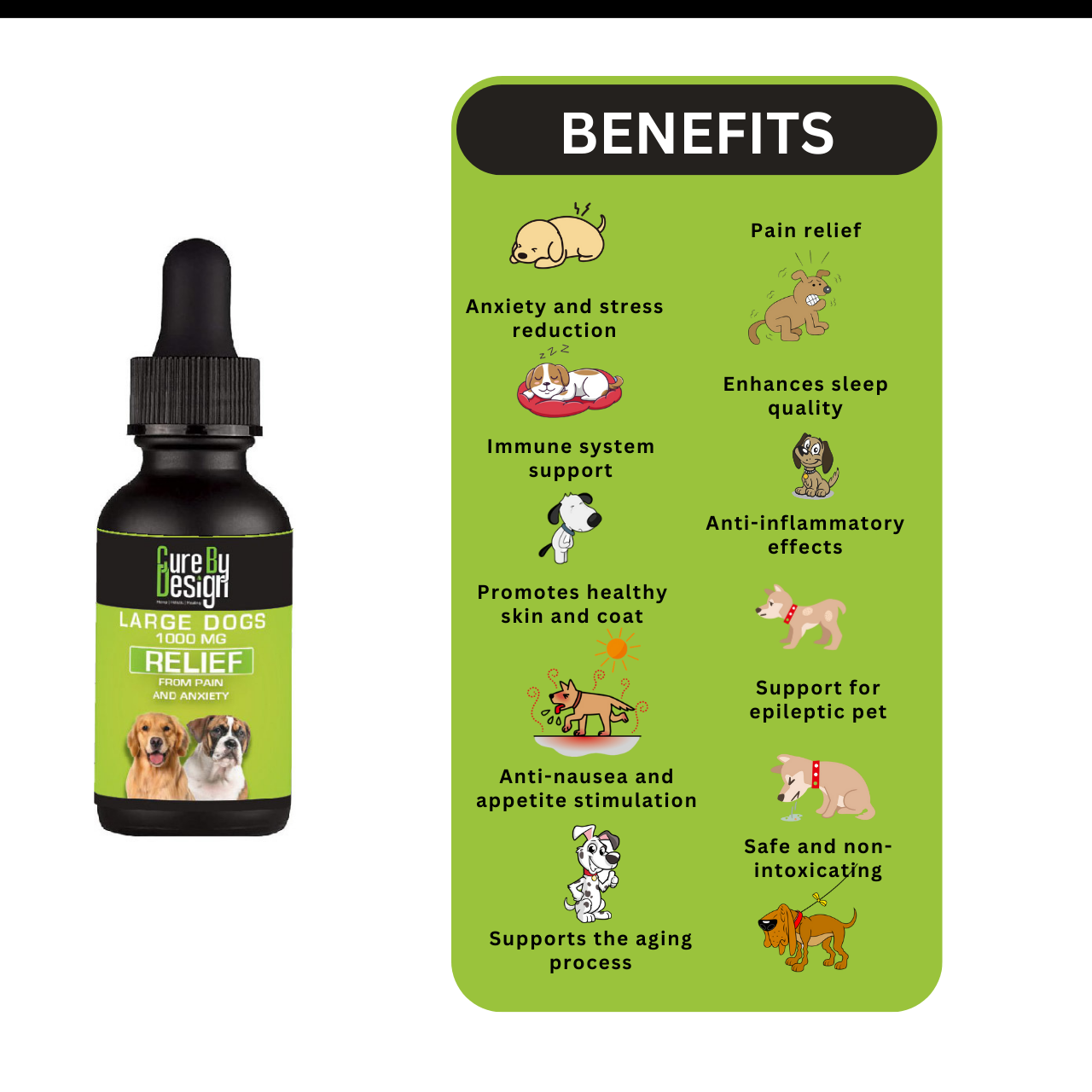 Cure By Design Relief CBD for Large Dogs - 1000mg