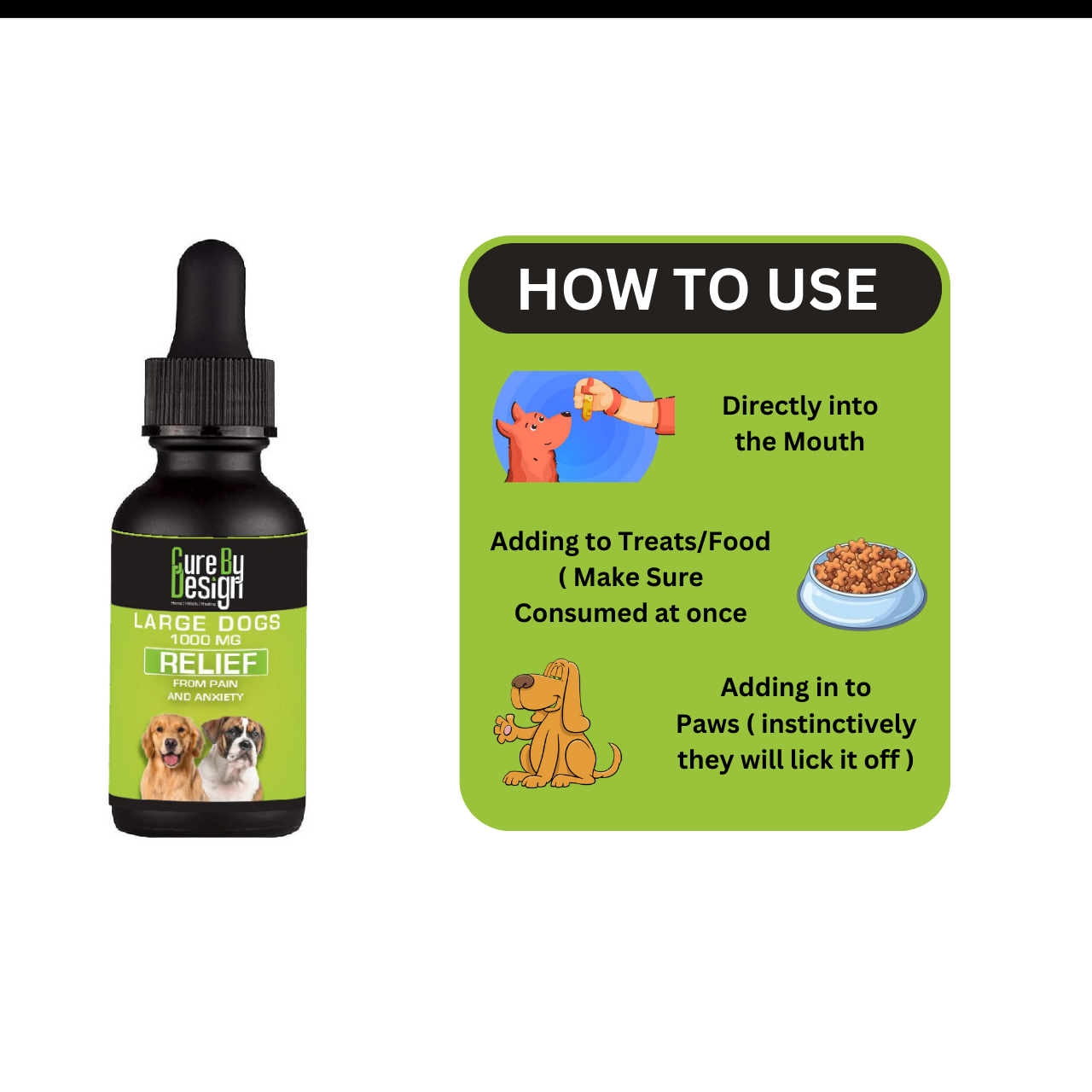 Cure By Design Relief CBD for Large Dogs - 1000mg
