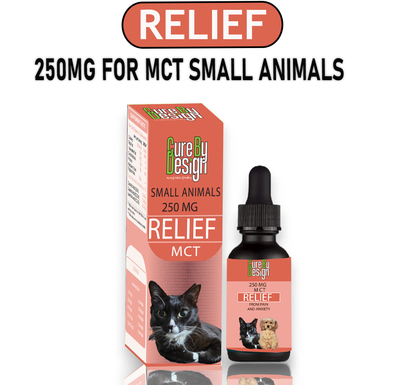 Cure By Design Relief CBD MCT for Small Animals - 250mg