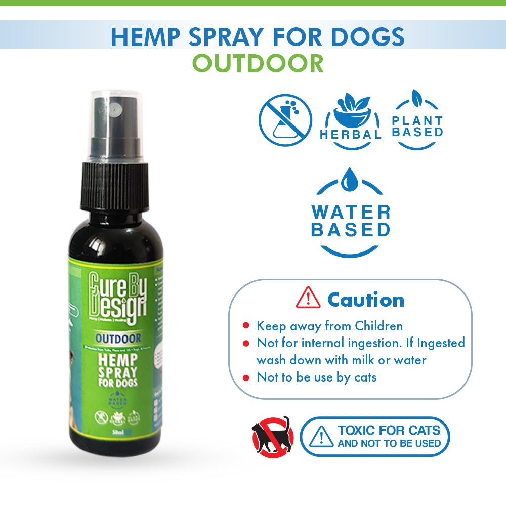 Cure By Design Natural Hemp Anti Tick and Flea Spray for Dogs