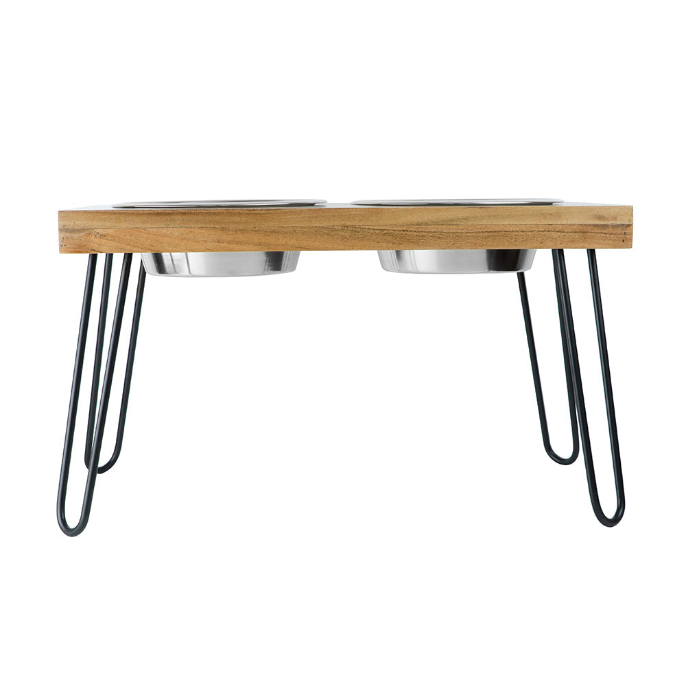 Pawpourri Elevated Acacia Wooden Pet Diner