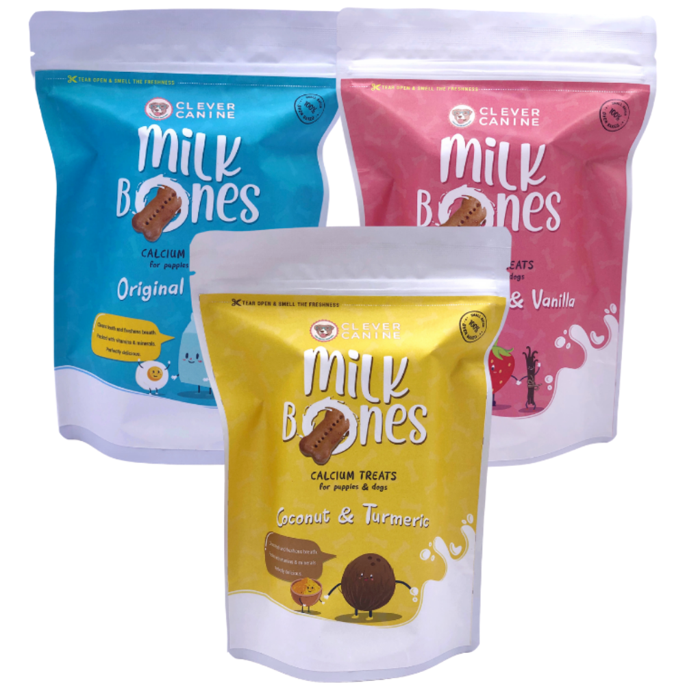 Clever Canine Milk Bones for Dogs Bundle Assorted - Pack of 3