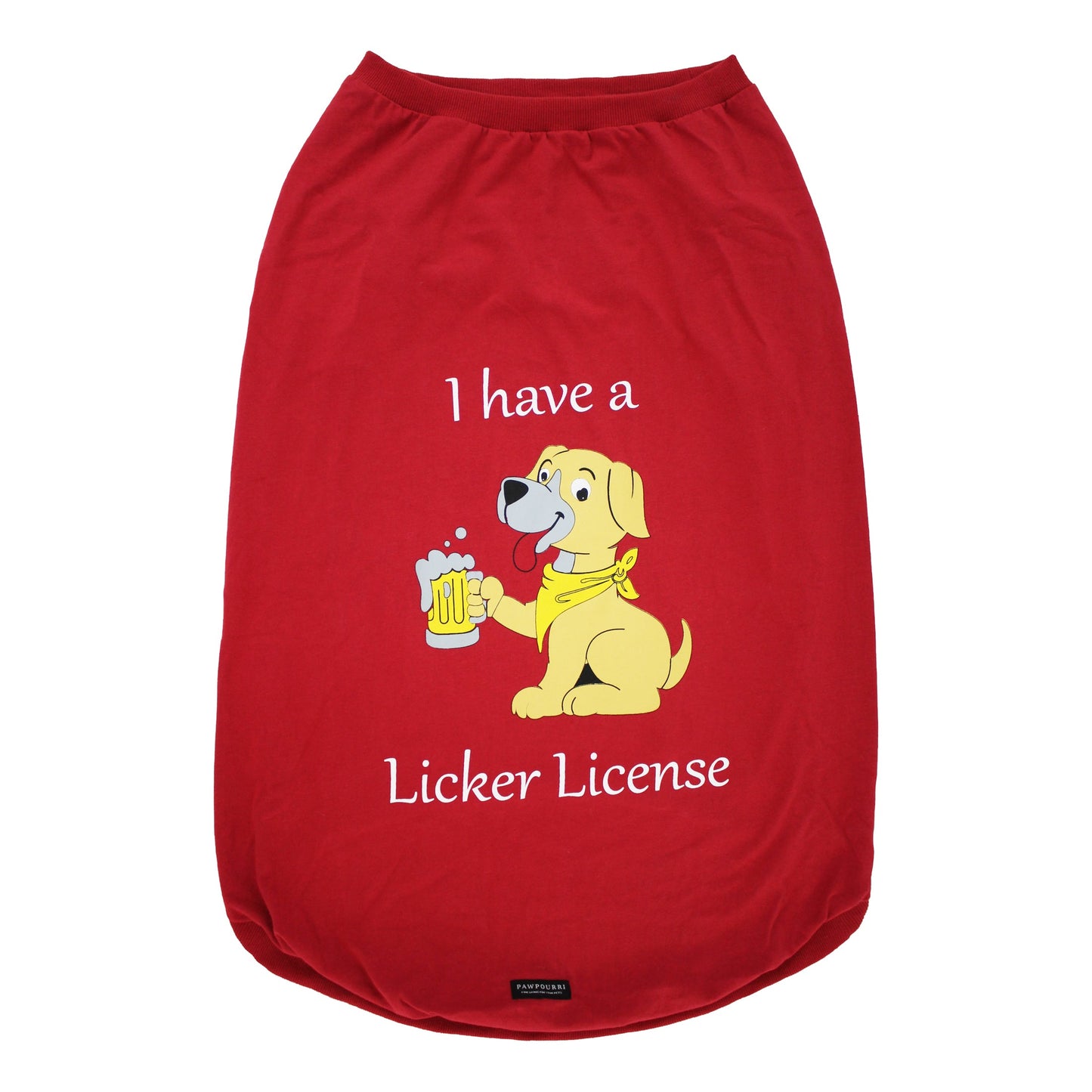 Pawpourri Licker License T-Shirt for Dogs - Red