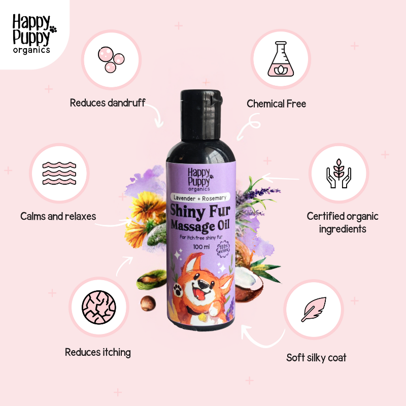 Happy Puppy Organics Shiny Fur Spa Oil for Dogs - 100ml