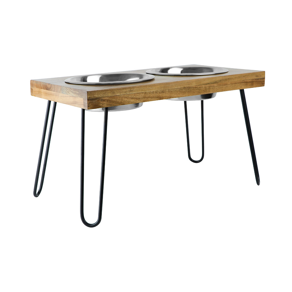 Pawpourri Elevated Acacia Wooden Pet Diner
