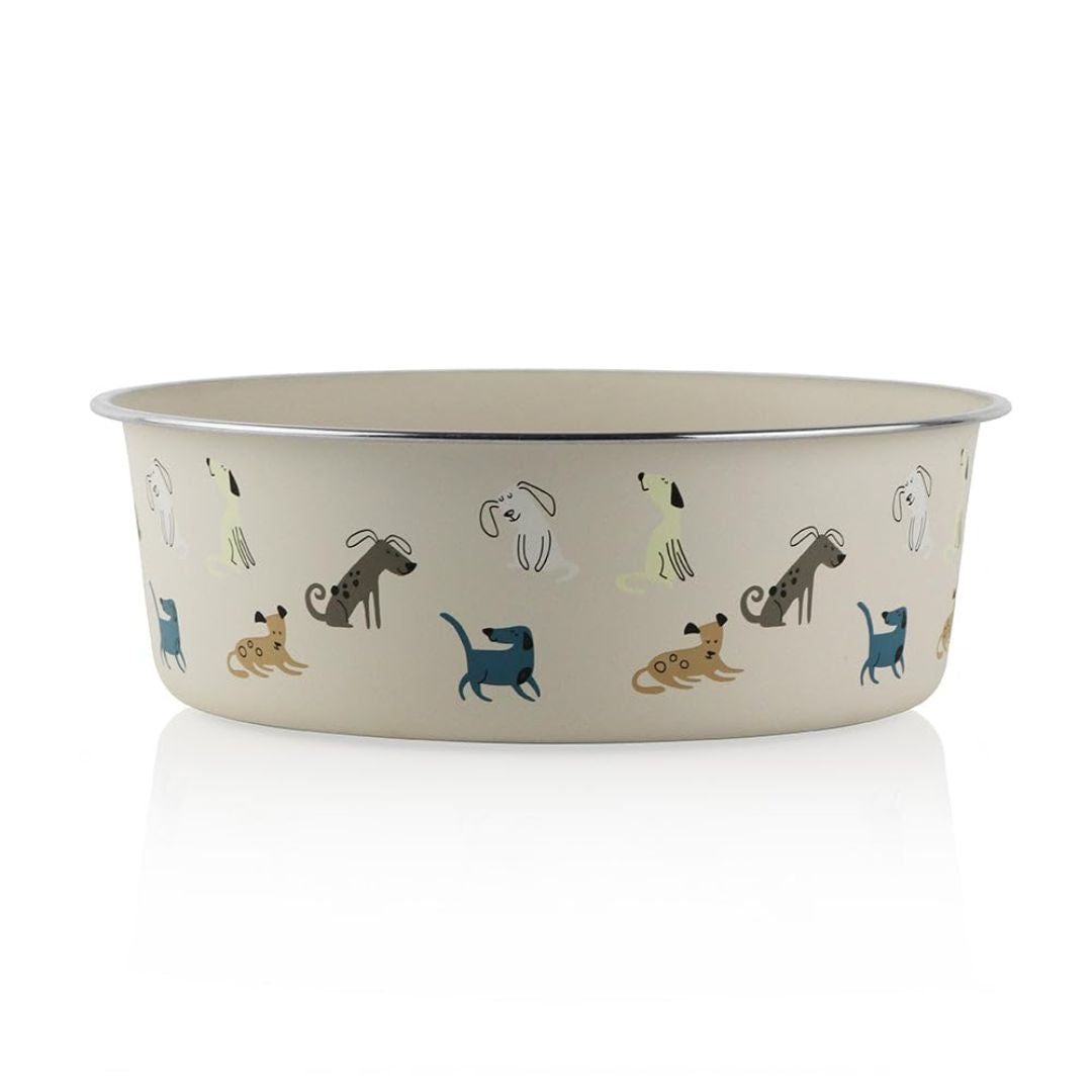 Pawpourri Anti-Skid Stainless Steel Dog Print Bowl For Dogs