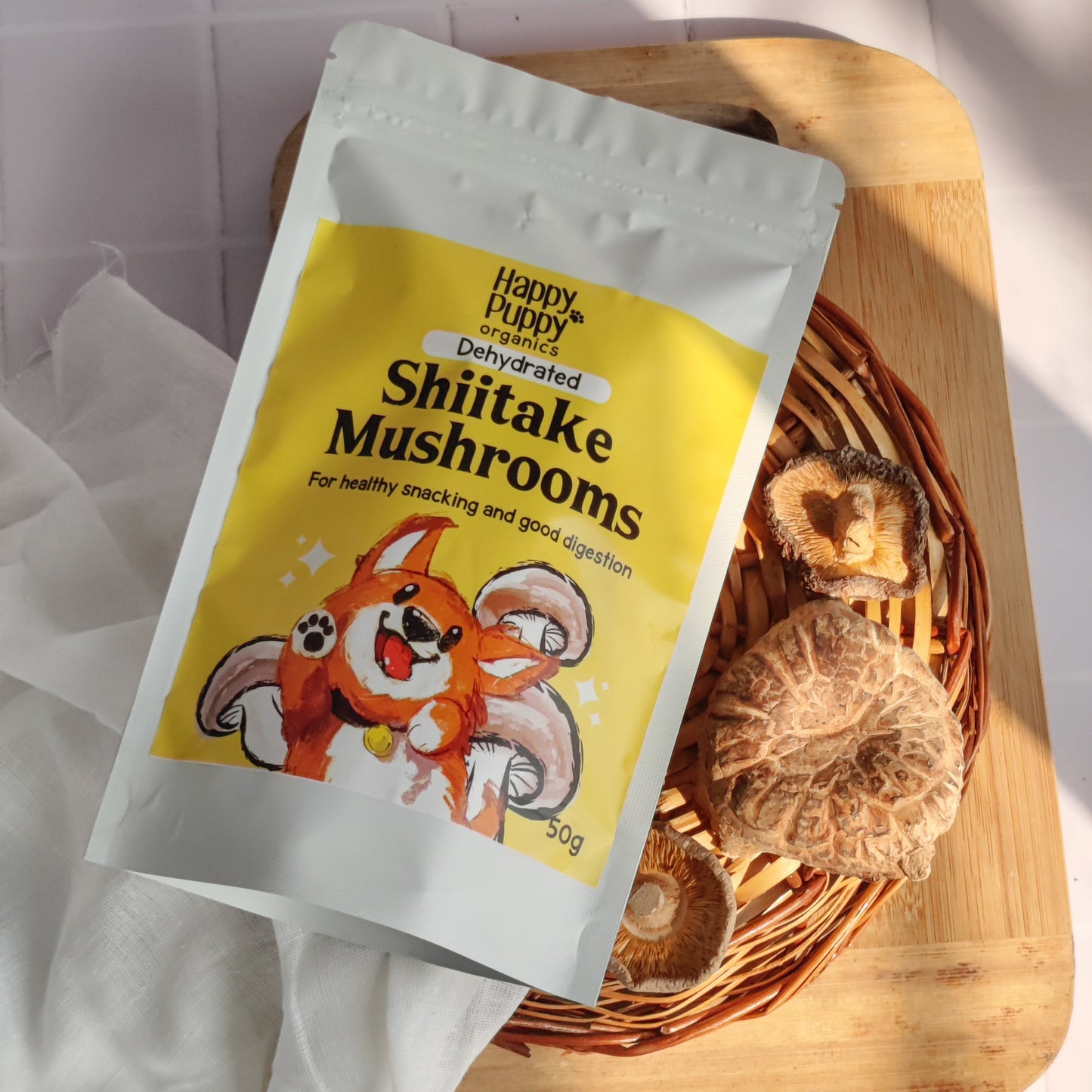 Happy Puppy Organics Dehydrated Shiitake Mushroom for Dogs