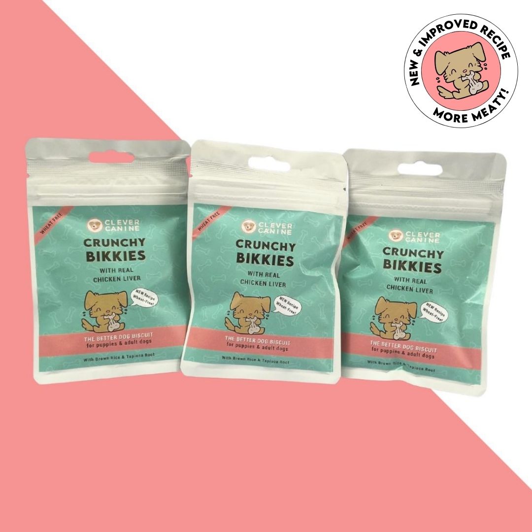 Clever Canine Crunchy Bikkies Wheat Free Dog Biscuits - Taster Pack of 3
