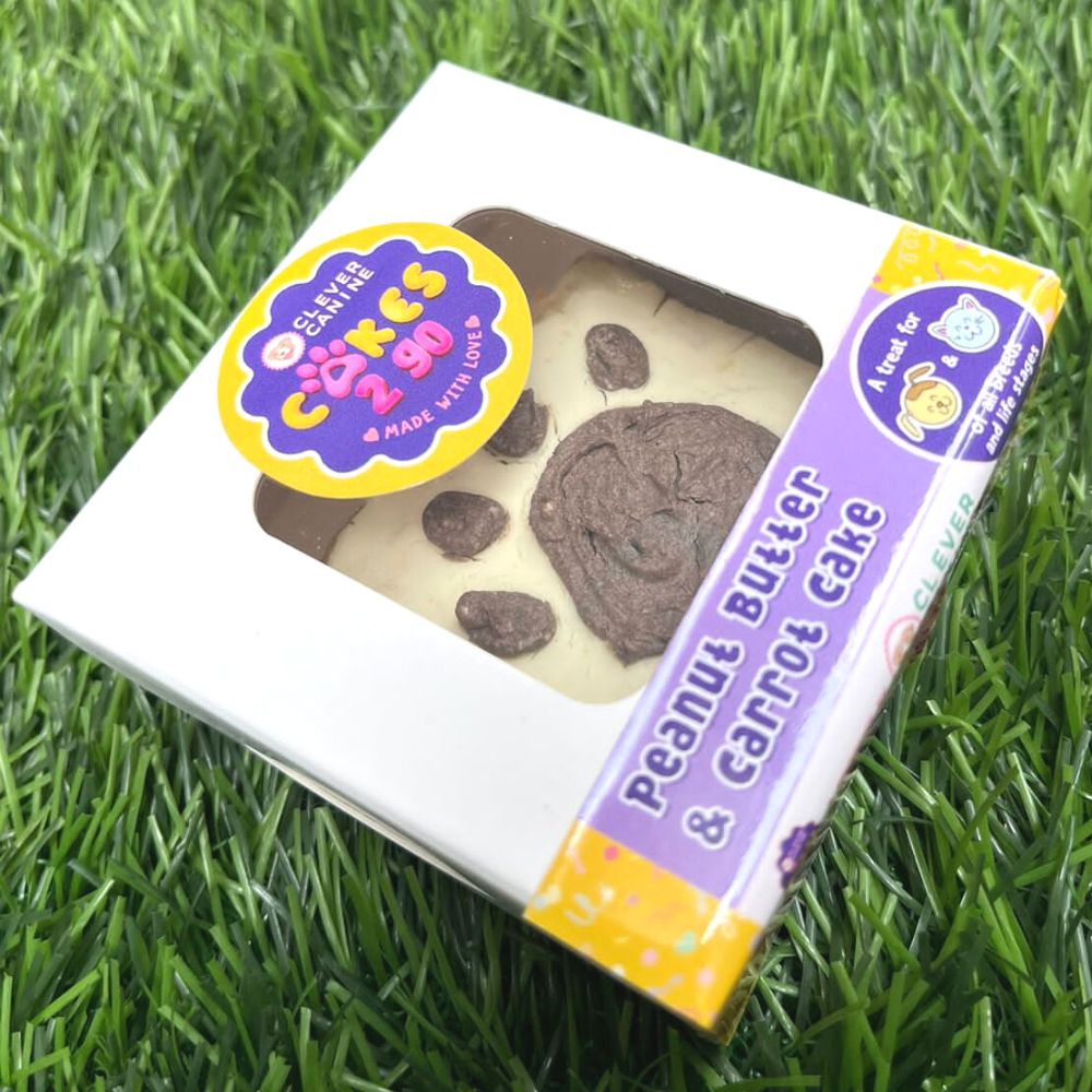Clever Canine Cakes2Go Peanut butter 'n' Carrot Cake Slice for Dogs and Cats - Set of 2 pastries