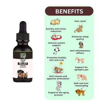 Cure By Design Relief CBD MCT for Dogs and Cats - 500mg