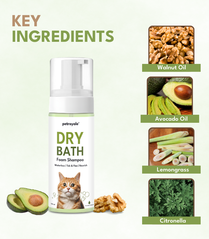 Dry Bath Foam Shampoo for Cats