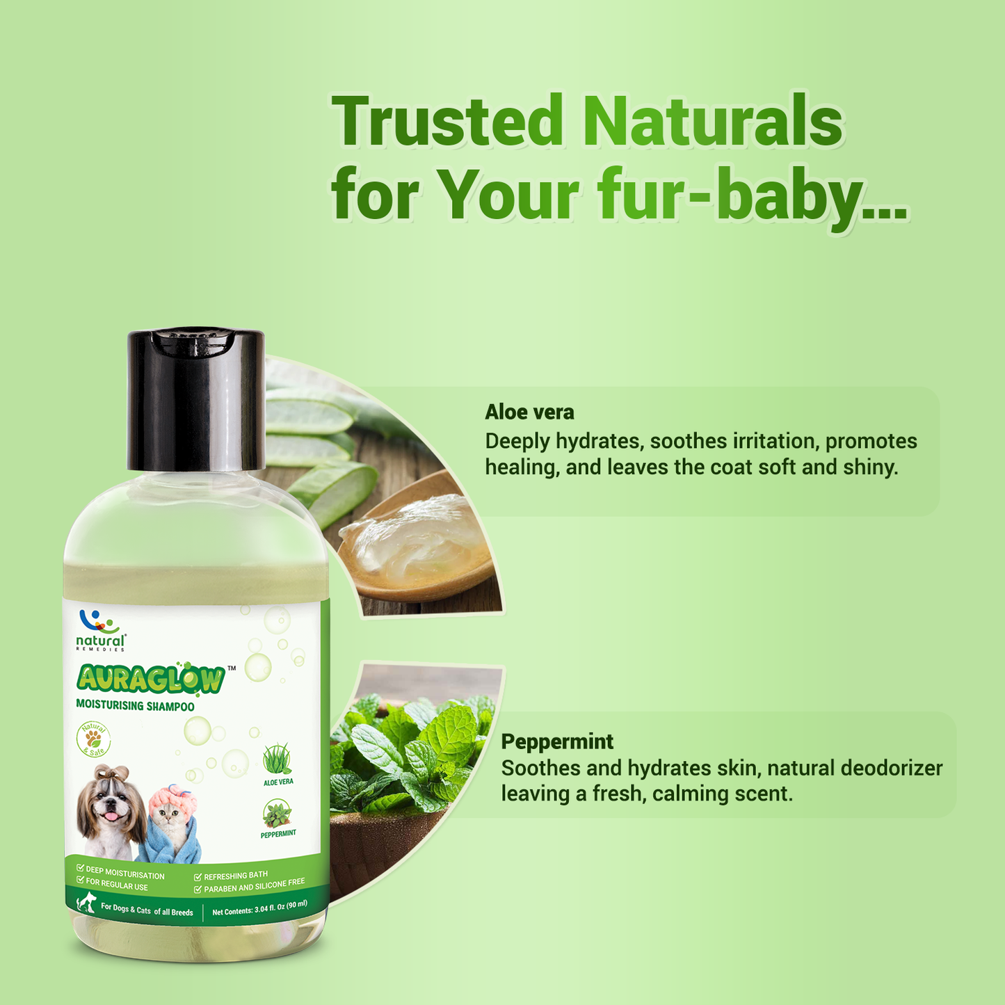 Pet Natural Remedies Auraglow Moisturizing Shampoo For Dogs and Cats