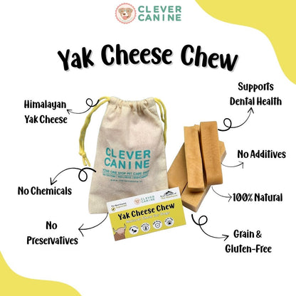 Clever Canine Long Lasting Yak Cheese Chew for Dogs