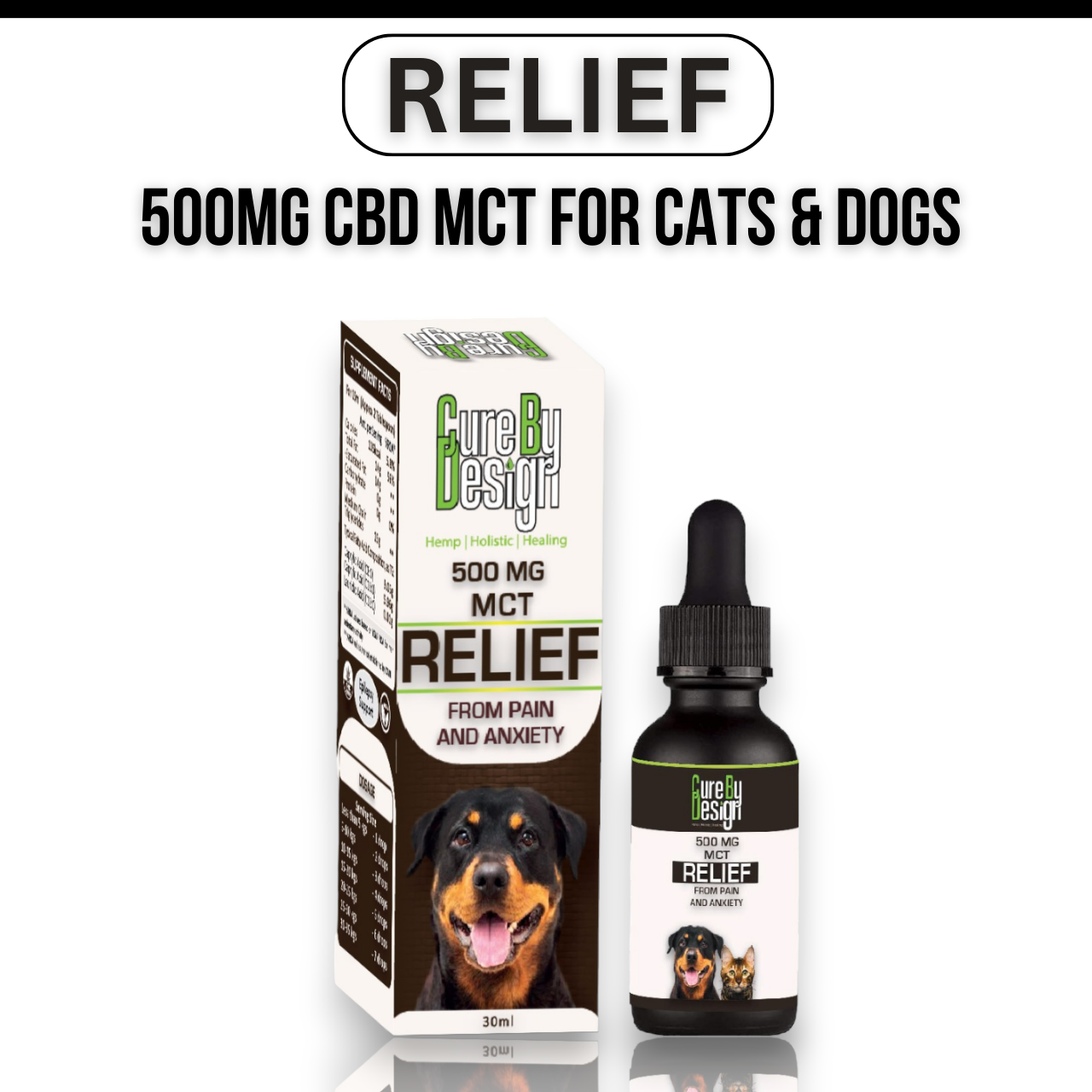 Relief 500mg CBD MCT for Cats & Dogs