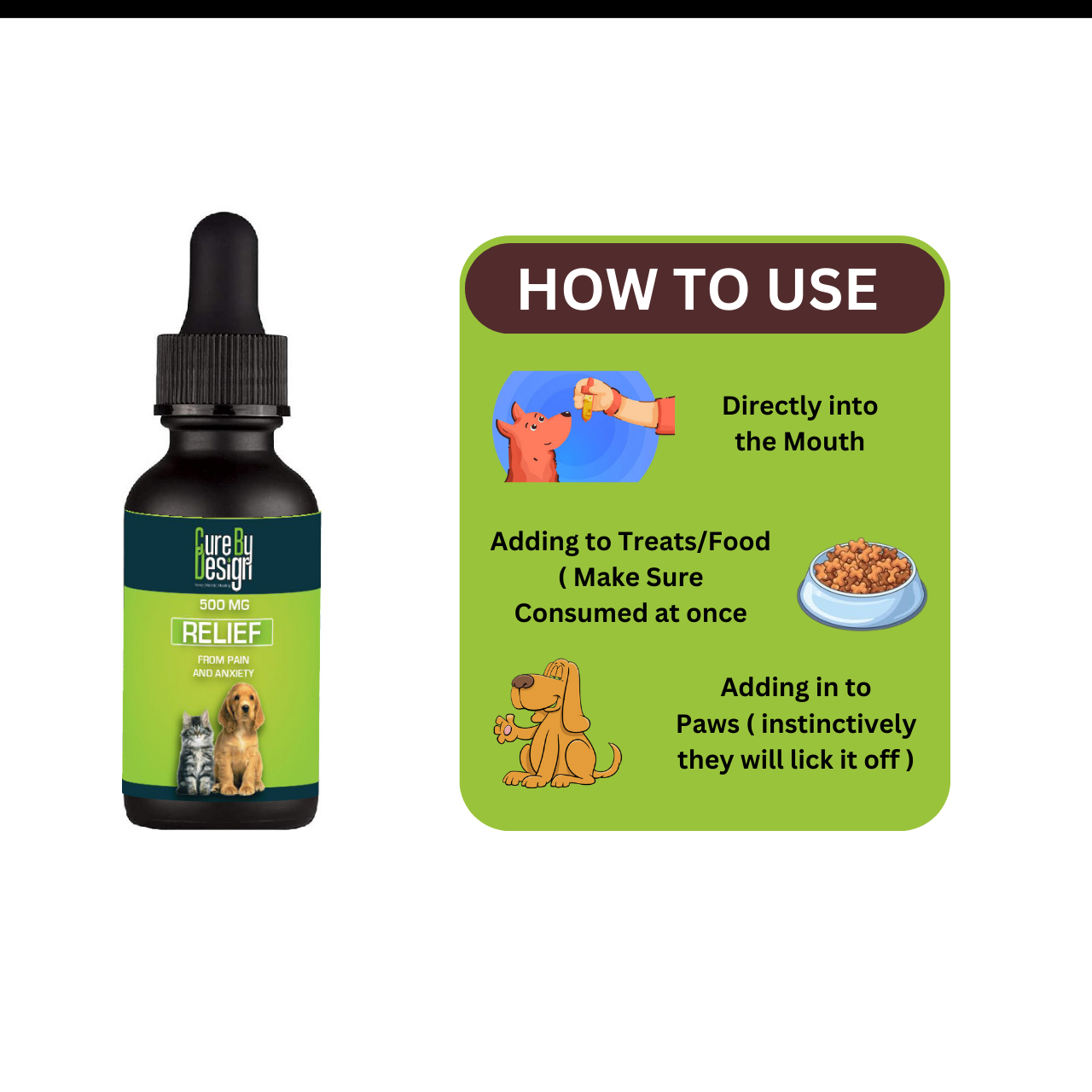 Relief 500mg CBD Oil for Cats & Dogs