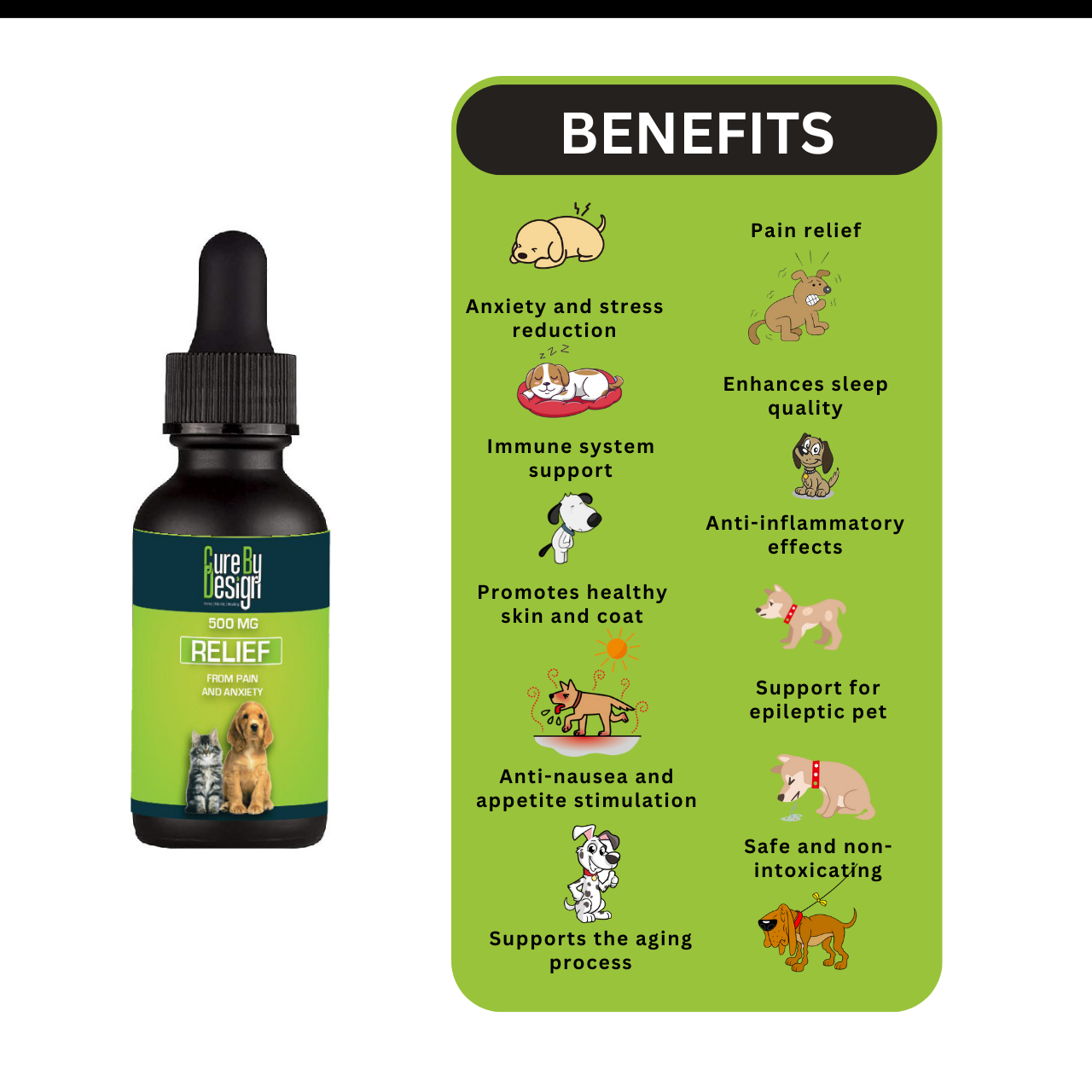 Relief 500mg CBD Oil for Cats & Dogs