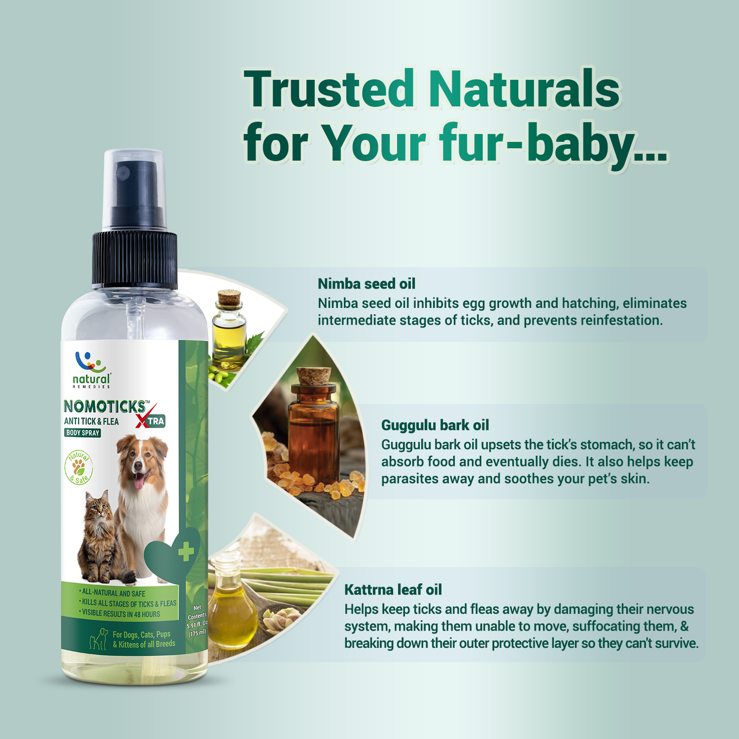 Pet Natural Remedies Nomoticks Xtra Body Spray for Dogs and Cats