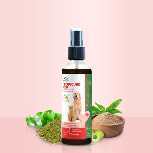 Pet Natural Remedies Topicure Pet Wound and Healing Spray For Dogs and Cats - 75ml