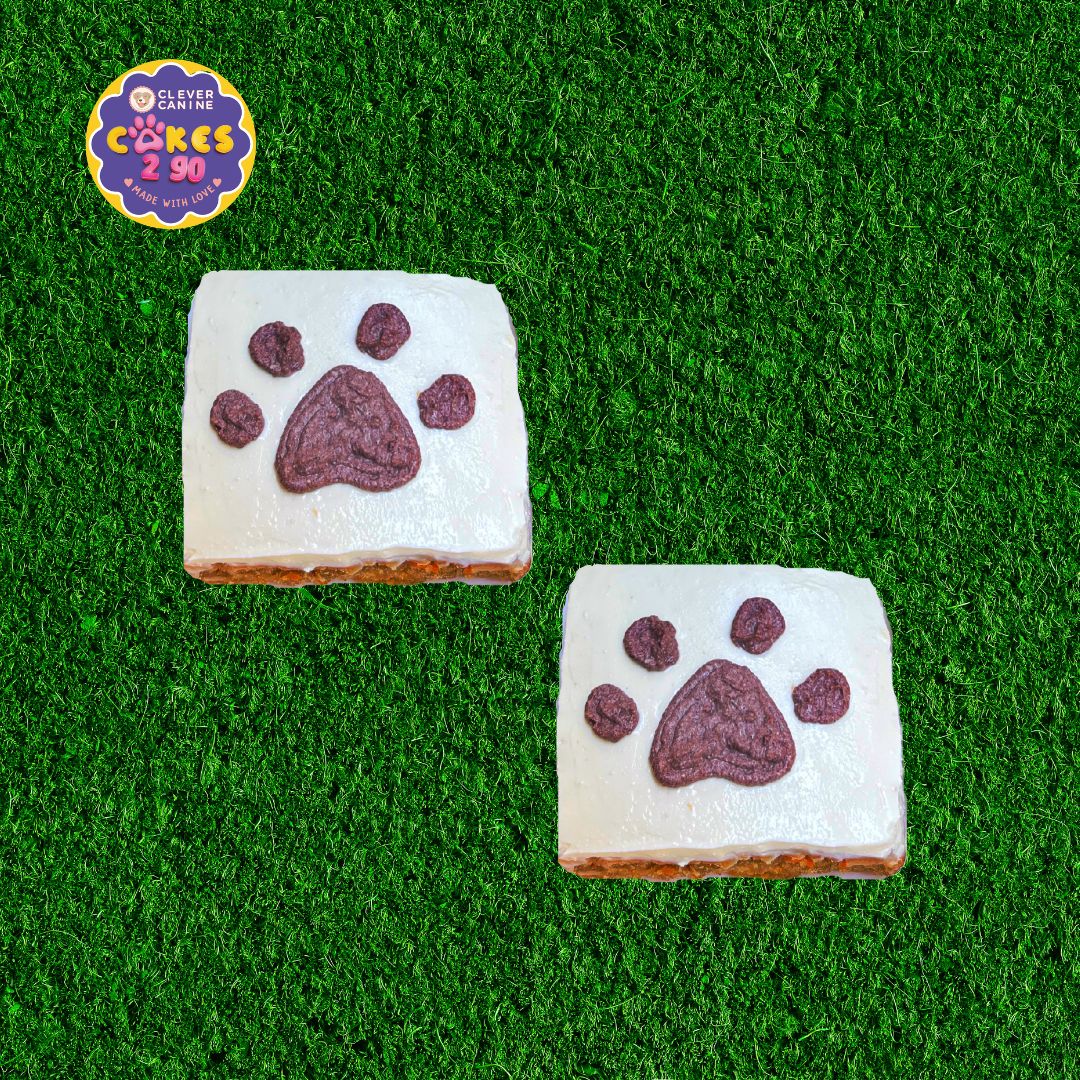 Clever Canine Cakes2Go Peanut butter 'n' Carrot Cake Slice for Dogs and Cats - Set of 2 pastries